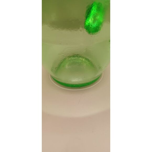 Vintage Emerald Green Glass Bubble Ring Juice Beverage Pitcher - Picture 5 of 16